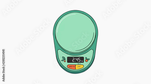 A modern kitchen scale, offering a clean, user-friendly interface for precise measurements, perfect for culinary and dietary applications. 