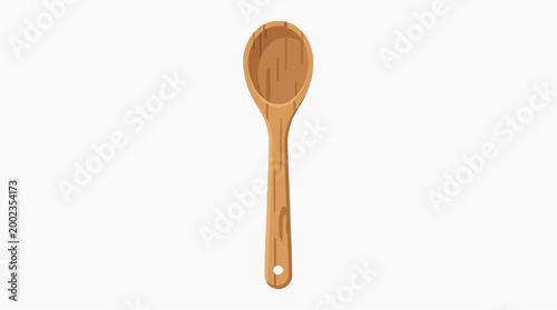 An overhead, close-up captures a smooth, meticulously crafted wooden spoon, its gentle curves and warm tones standing out in clear light.