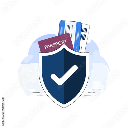 Secure travel documents within a shield.