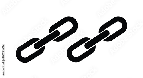 Chain links silhouette on a white background