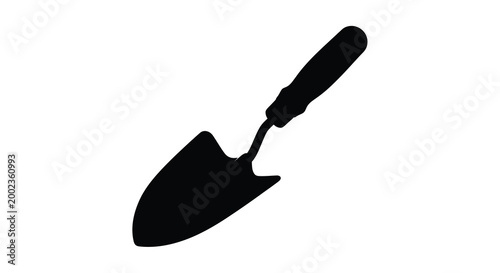 Trowel silhouette on a white background high quality
