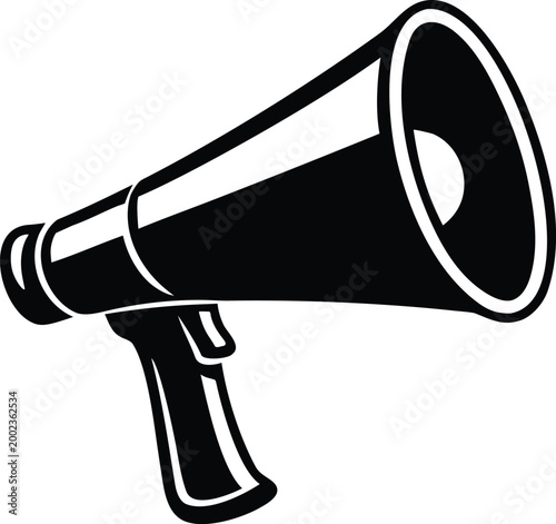 Classic megaphone silhouette vector illustration