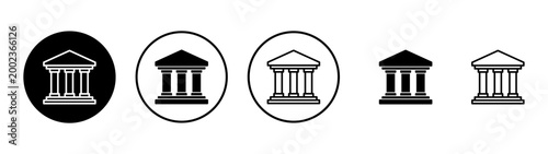 Bank icon vector. Bank sign and symbol, museum, university