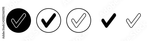 Check mark icon vector. Tick mark sign and symbol