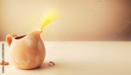Refreshing Lemonade Splash from Pitcher with Dynamic Yellow Liquid and Copy Space Right