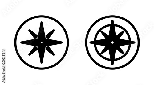 Compass icon set vector. arrow compass icon sign and symbol