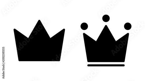 Crown icon set vector. crown sign and symbol
