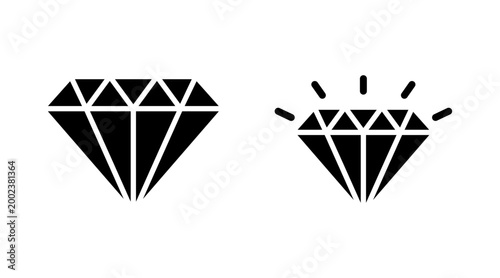 Diamond icon set vector. diamond gems sign and symbol