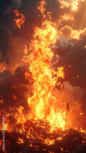 Fiery inferno rising