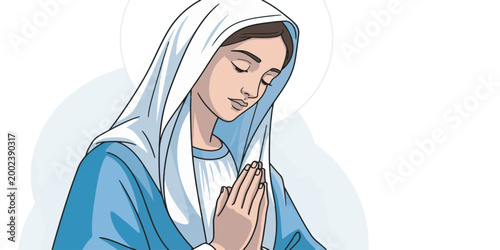 Virgin Mary in Prayerful Meditation Posture.