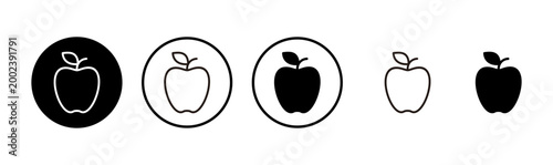 Apple icon logo design. Apple sign and symbols for web design.
