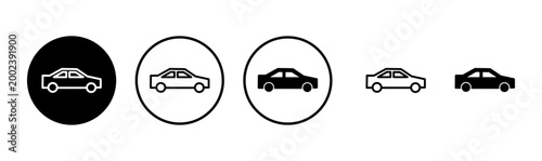 Car icon logo design. car sign and symbol. small sedan