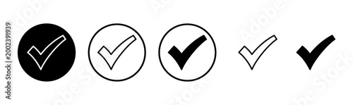 Check mark icon logo design. Tick mark sign and symbol