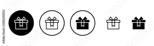 Gift icon logo design. gift sign and symbol. birthday gift