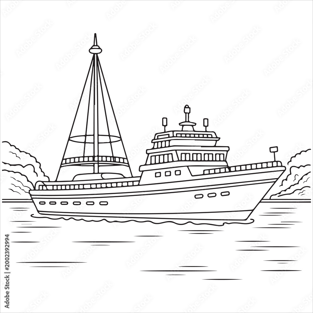Fototapeta premium Elegant sailing vessel cruising on calm waters