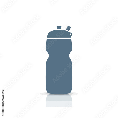 Minimalist grey sports water bottle icon for fitness, hydration, and active lifestyles, perfect for health-related graphic designs and athletic themes