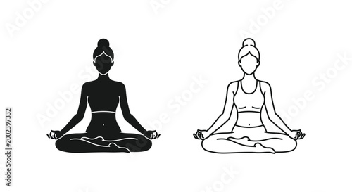 Woman meditating in lotus pose yoga meditation