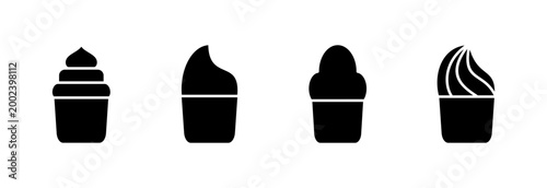 Cup cake icon symbol for apps and websites. Cup cake sign and symbol