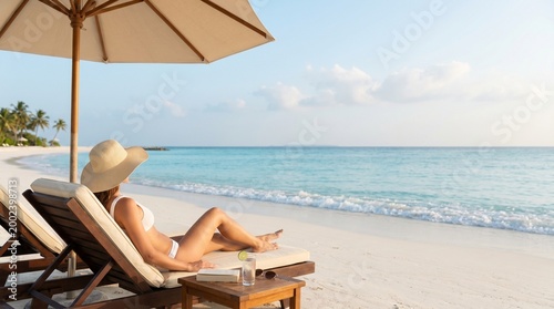 A young woman on the beach