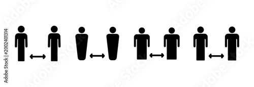 Social distance icon symbol for apps and websites. social distancing sign and symbol. self quarantine sign