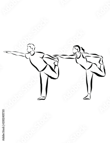 Male Female Balancing Yoga Dance