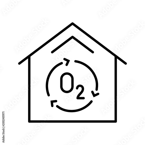 Air purifier icon. Healthcare and air quality line symbol. Black and white.