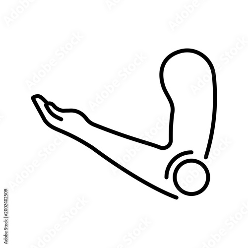 Hand injury icon. Healthcare and traumatology line symbol. Black and white.