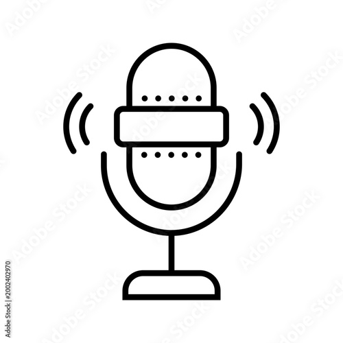 Stand up comedy icon. Entertainment and standup comedy line symbol. Black and white.