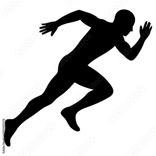 Photos Dynamic silhouette vector graphic illustration featuring a fast runner in motion