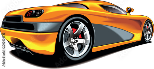 Colored Sport Car Elements Vector Design