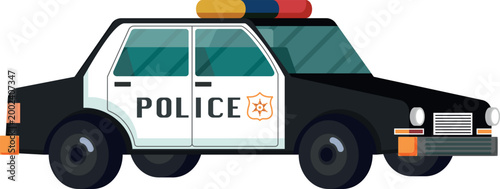 Police car modern colored vector Design