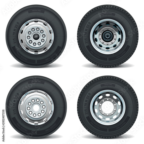 Konstfotografi Realistic car tires vector design
