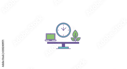 Eco friendly technology and time concept.