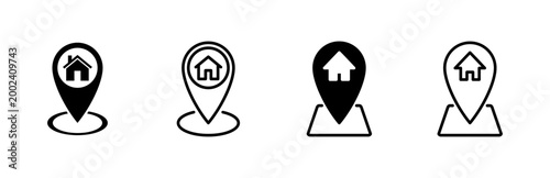 Address icon set. home location icon vector