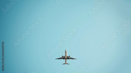 Generative Ai captures a solitary airplane soaring through