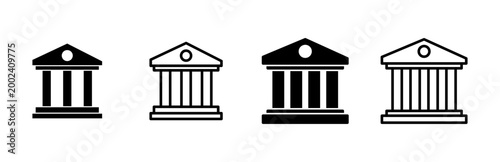 Bank icon set. bank vector icon, museum, university