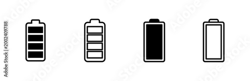 Battery icon set. battery charge level. battery charging icon