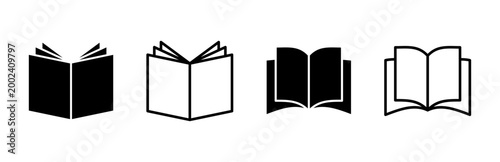 Book icon set. open book icon vector. ebook icon