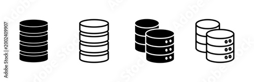 Database icon set. database vector icon