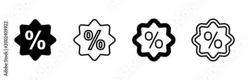 Discount icon set. Discount tag icon.