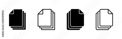 Document icon set. Paper icon. File Icon