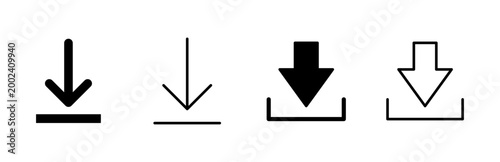 Download icon set. Download vector icon