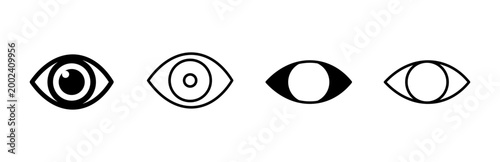 Eye icon set. Eye vector icon. Look and Vision icon.