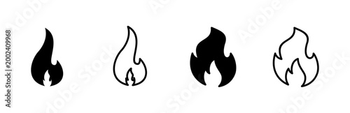 Fire icon set. fire vector icon