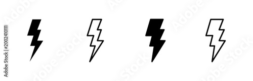 Lightning icon set. electric icon vector. power icon. energy sign