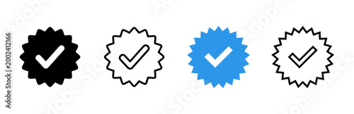 Fotografía verified icon set. verification check mark. approved icon