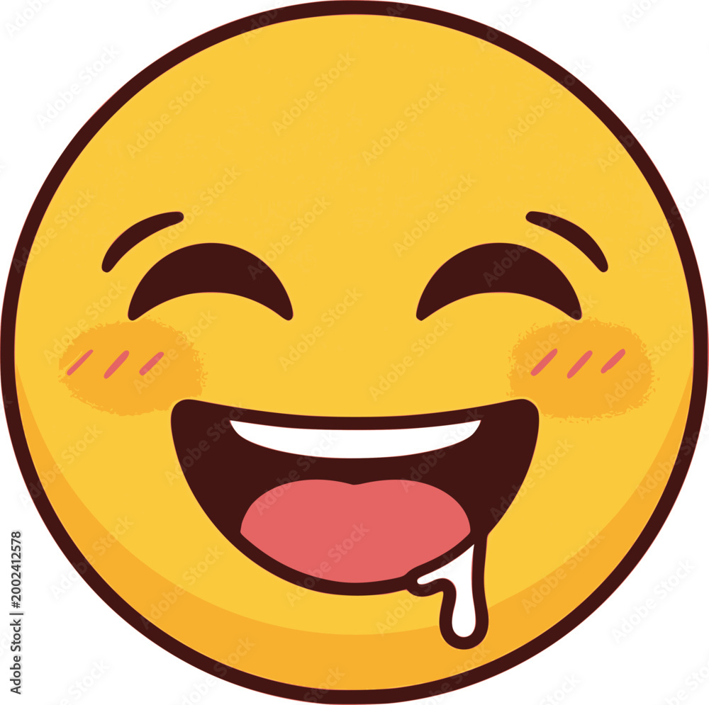 Fototapeta premium Yummy Face smile icon. delicious emoji, Vector illustration 