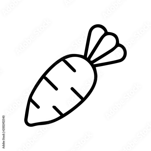 Simple Carrot Outline Icon