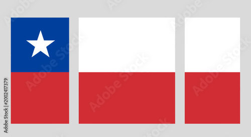 Tableau sur toile Chilean Flag Divided into Three Panels, National Symbol, Independence Day Concep