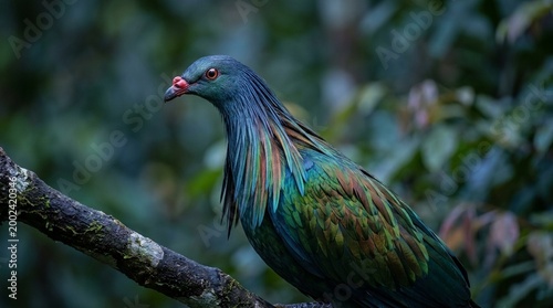 Nicobar Pigeon Close Portrait Iridescent Hackles Andaman Islands Metallic Colours Bokeh-heavy Telephoto Isolation Portrait - Twilight